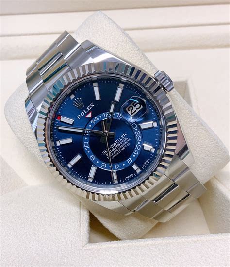 blue face sky dweller rolex|Rolex Sky-Dweller blue price.